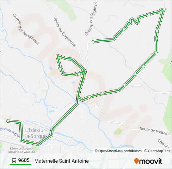 9605 Bus Line Map