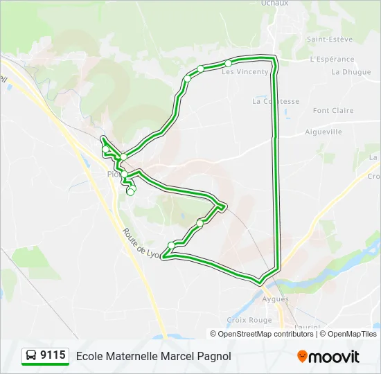 9115 Bus Line Map