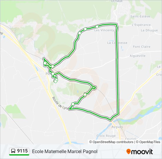 9115 bus Line Map