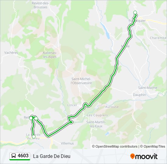 Mapa de 4603 de autobús