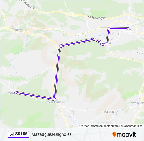 SR105 Bus Line Map