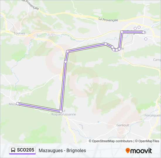 SCO205 Bus Line Map
