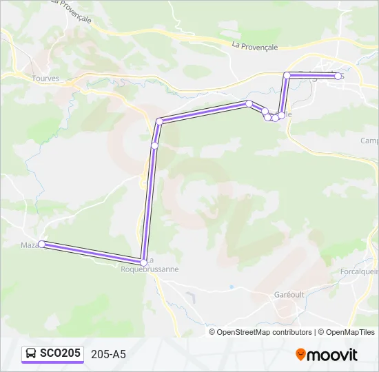 SCO205 Bus Line Map