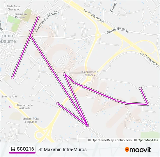 SCO216 Bus Line Map