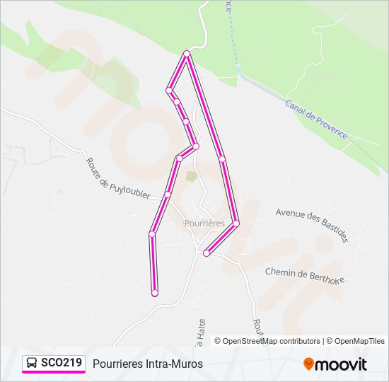 SCO219 bus Line Map