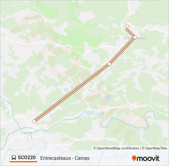 Mapa de SCO220 de autobús