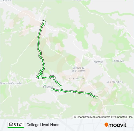 Mapa de 8121 de autobús