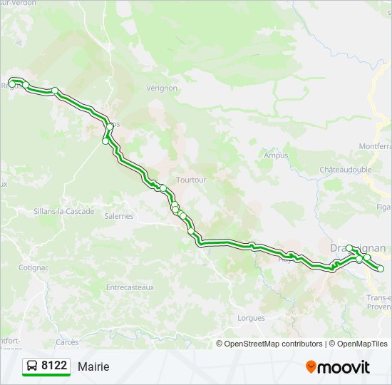 Plan de la ligne 8122 de bus