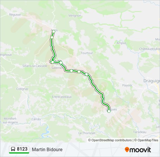 Plan de la ligne 8123 de bus