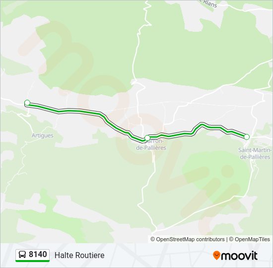 Plan de la ligne 8140 de bus