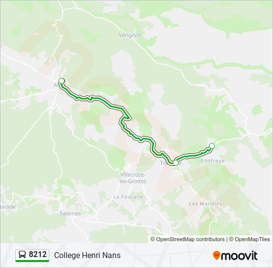 8212 bus Line Map