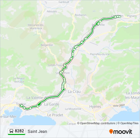 Plan de la ligne 8282 de bus