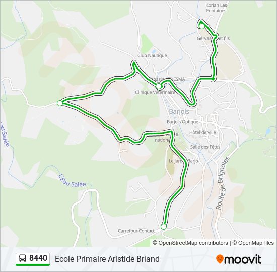 Mapa de 8440 de autobús