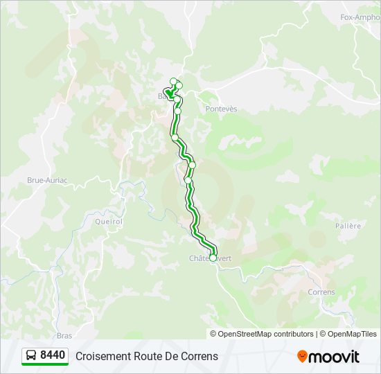 Plan de la ligne 8440 de bus