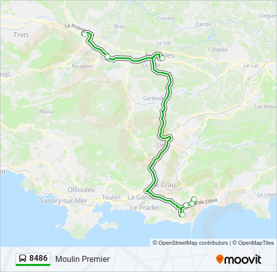 Plan de la ligne 8486 de bus
