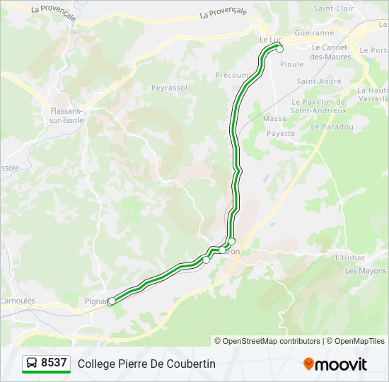 Plan de la ligne 8537 de bus