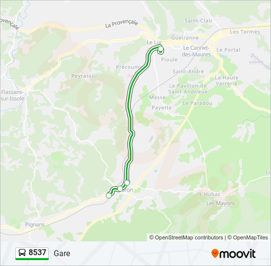 Mapa de 8537 de autobús