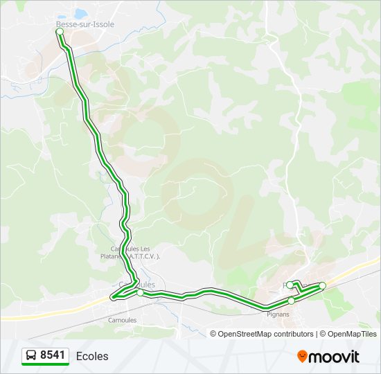 Plan de la ligne 8541 de bus