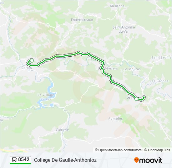 8542 bus Line Map