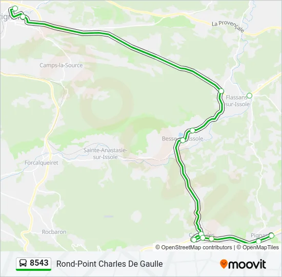Plan de la ligne 8543 de bus