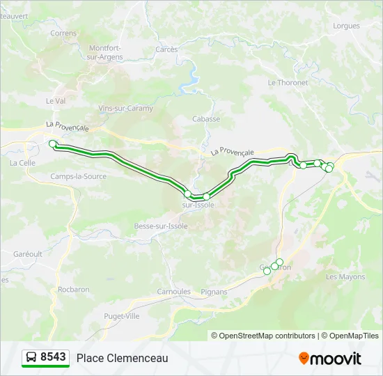 8543 Bus Line Map