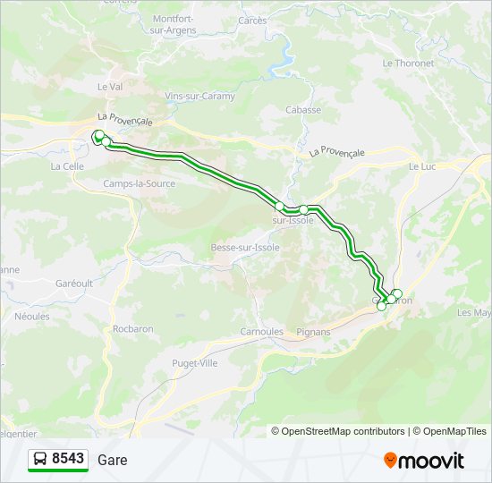 8543 bus Line Map