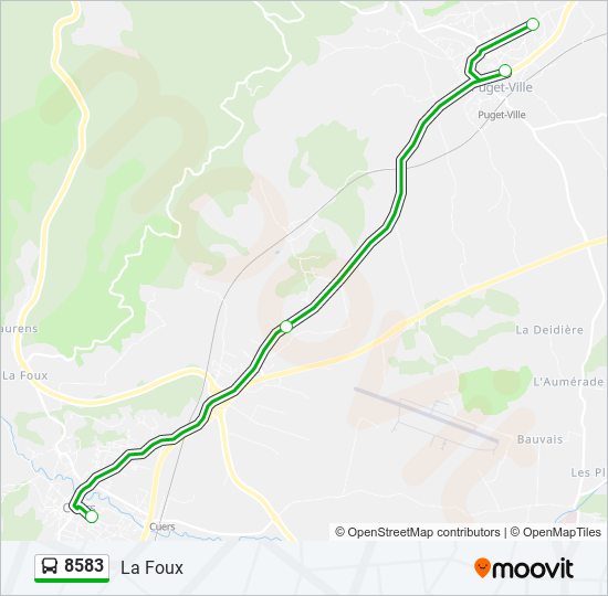 Plan de la ligne 8583 de bus