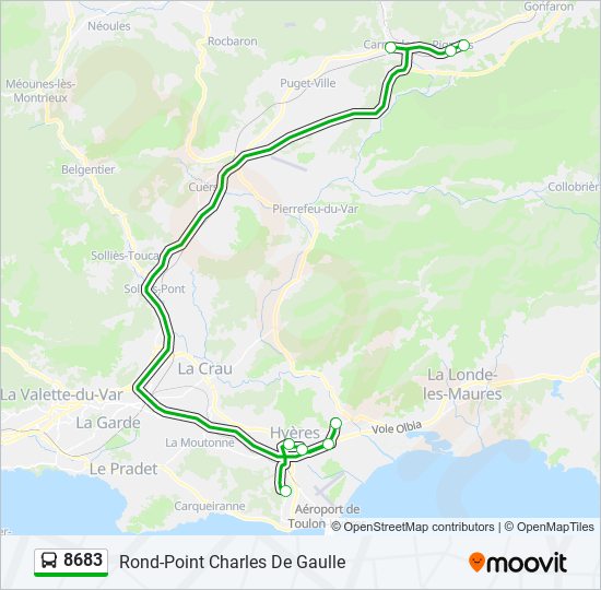 Mapa de 8683 de autobús