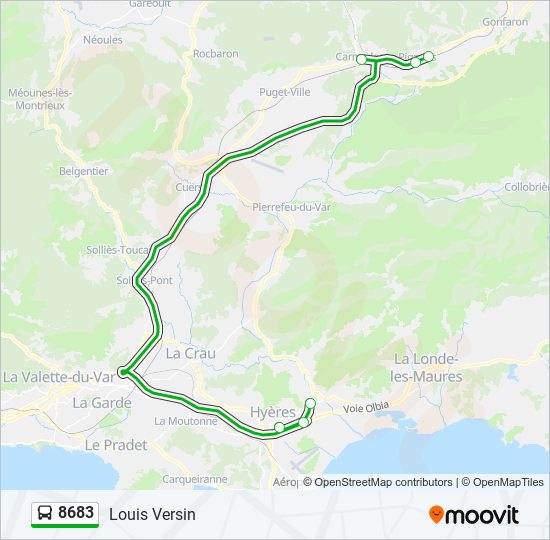 Mapa de 8683 de autobús