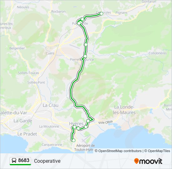 Plan de la ligne 8683 de bus