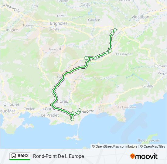 Plan de la ligne 8683 de bus