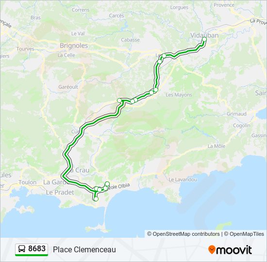 Plan de la ligne 8683 de bus