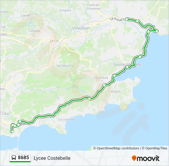 8685 Bus Line Map