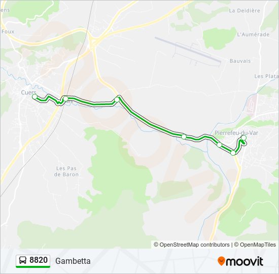 Mapa de 8820 de autobús