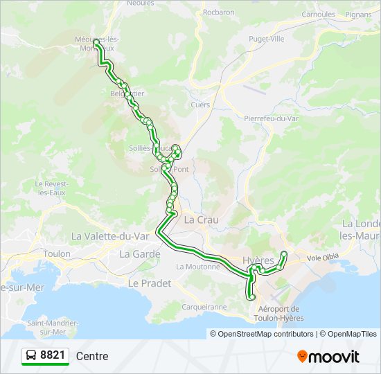 Plan de la ligne 8821 de bus