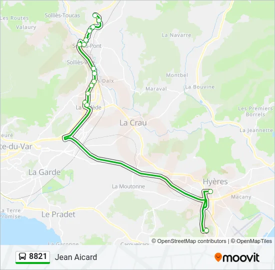 8821 Bus Line Map