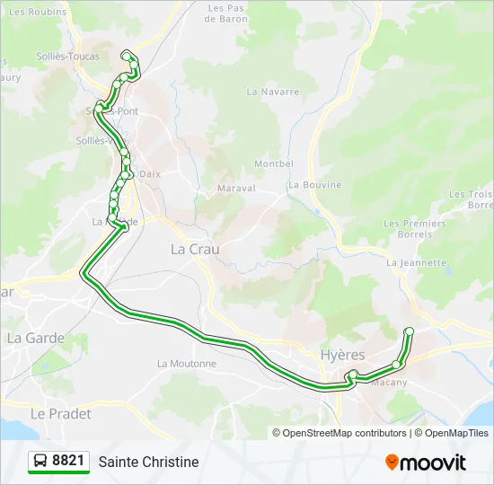 8821 Bus Line Map