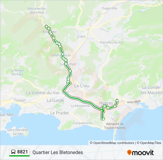 8821 Bus Line Map