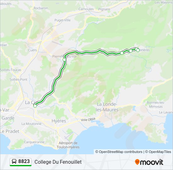 Plan de la ligne 8823 de bus