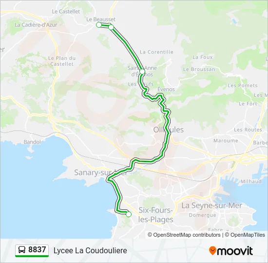 8837 Bus Line Map