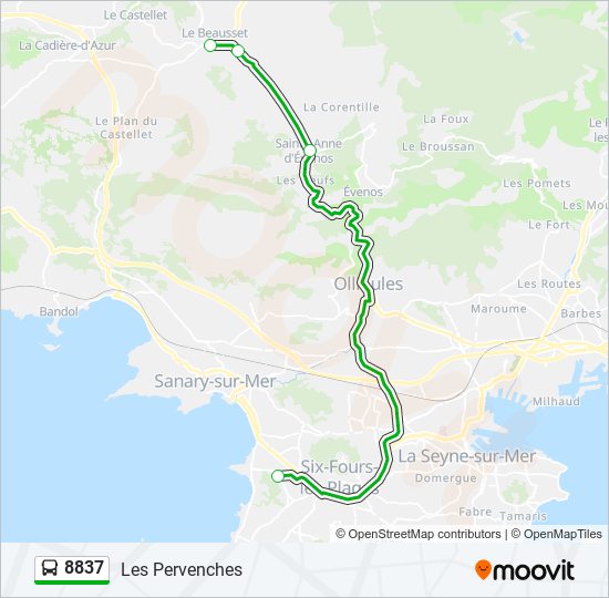 Mapa de 8837 de autobús