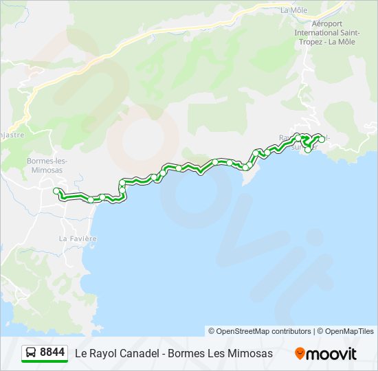 Mapa de 8844 de autobús