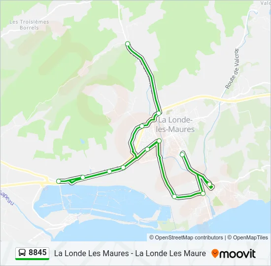 8845 Bus Line Map