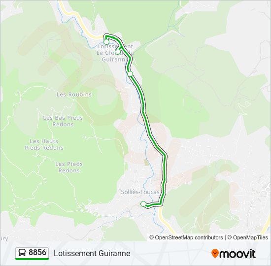 Plan de la ligne 8856 de bus