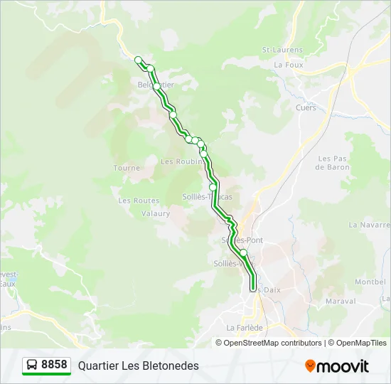 8858 Bus Line Map