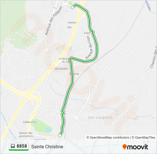 8858 Bus Line Map