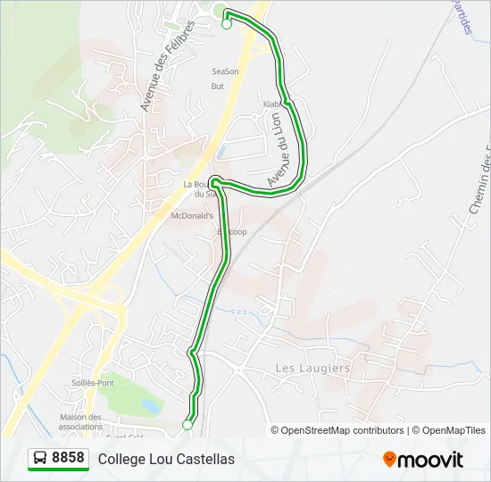 8858 Bus Line Map