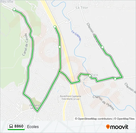 8860 Bus Line Map