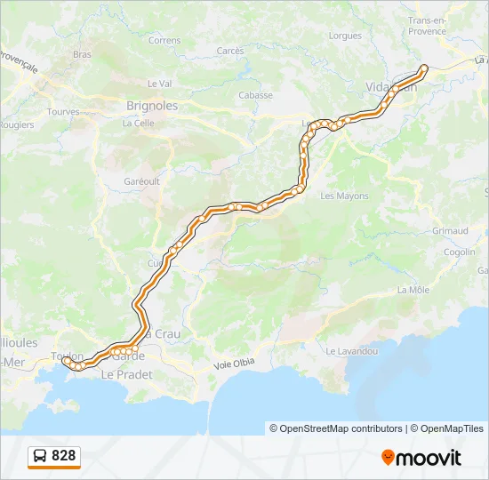 828 Bus Line Map