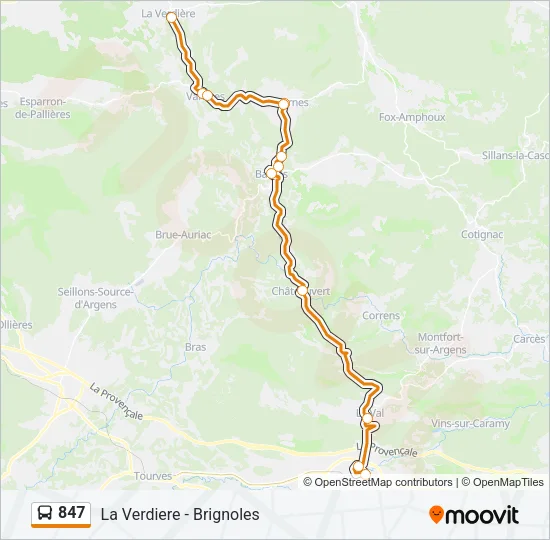 847 Bus Line Map